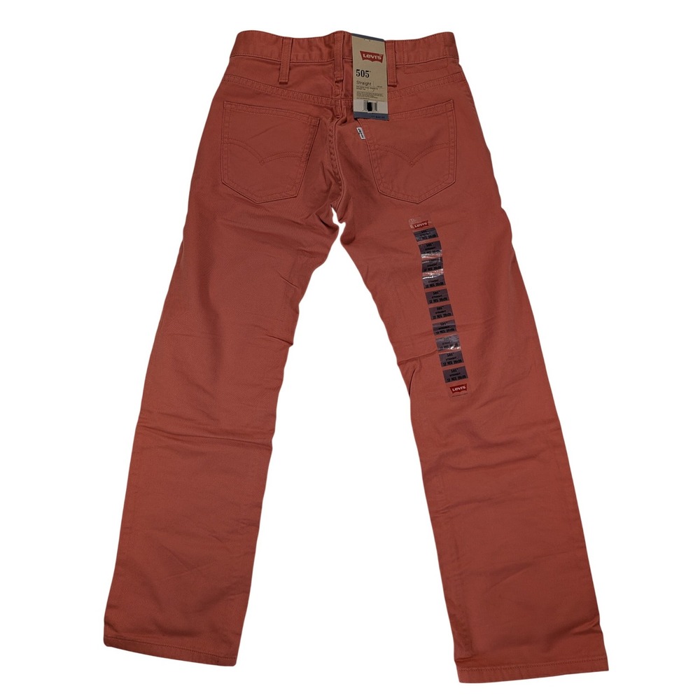 NWT Levi's 505 Jeans Boys 12 Reg 26x26 Salmon Pink Denim Straight Bootcut Cotton - Picture 3 of 10